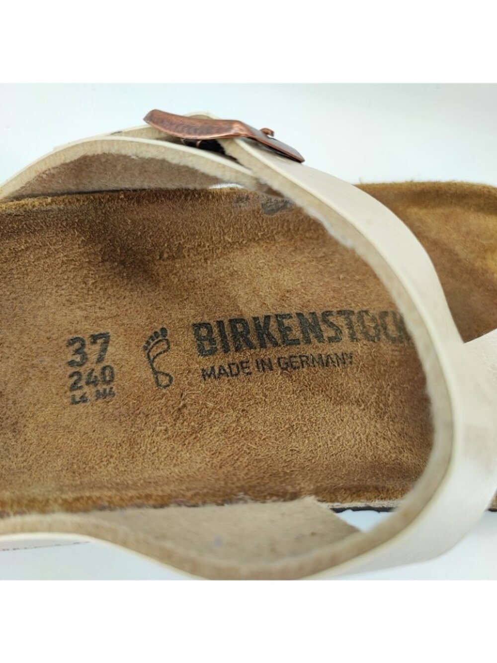 Birkenstock Gizeh Women's Size 6US Sandals Birko-Flor Graceful Pearl White Thong - Picture 8 of 8